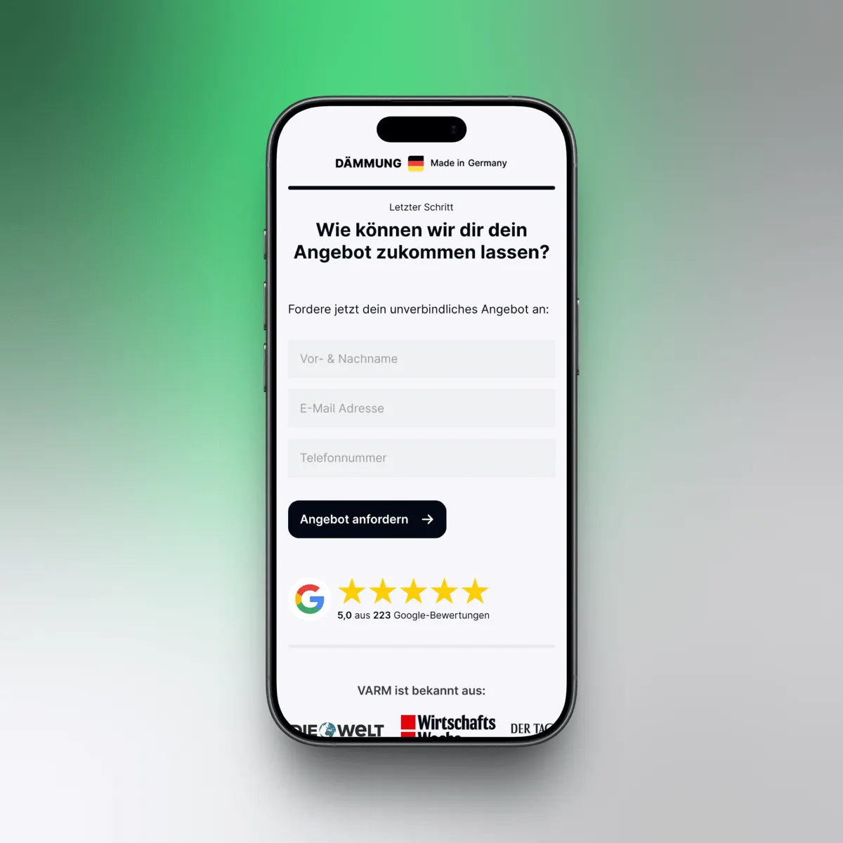 Funnel Step 4: Angebot anfordern