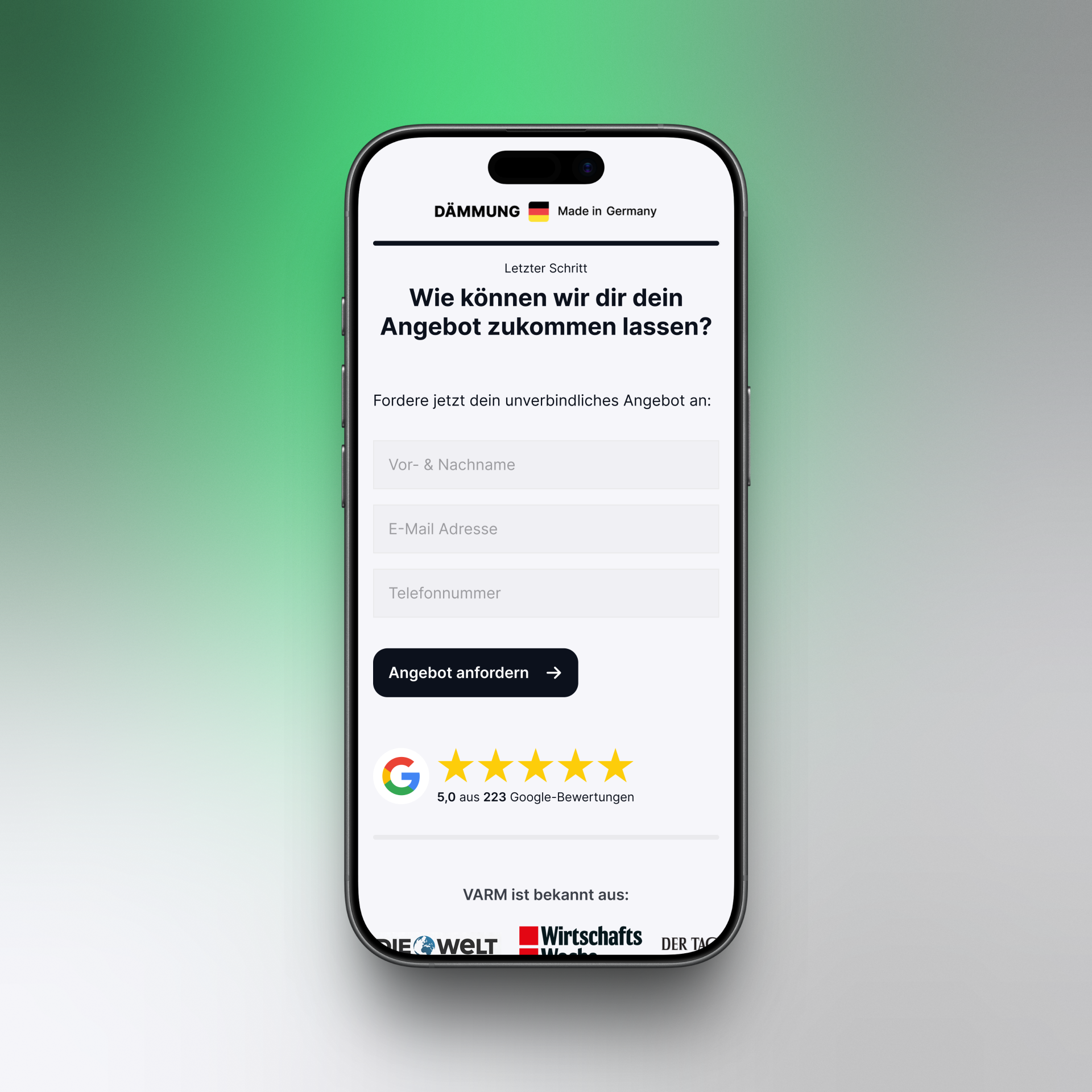 Funnel Step 4: Angebot anfordern