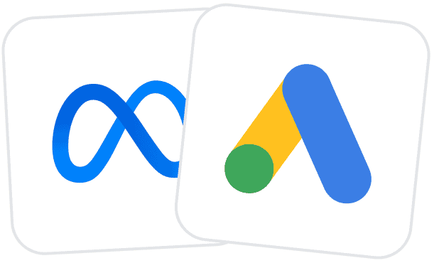 Meta Logo und Google Ads Symbole, digitale Marketing- und Anzeigenschaltung, Jan Nikolov Media.